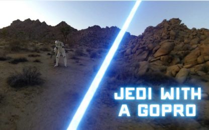 Star Wars, il cavaliere Jedi con una GoPro. VIDEO