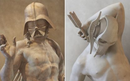 I personaggi Star Wars trasformati in statue greche