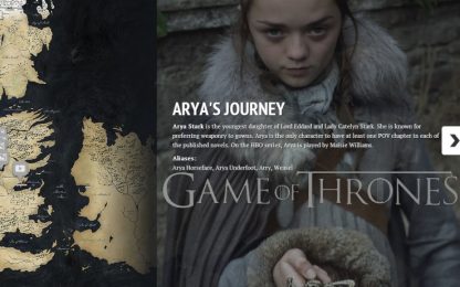 Il viaggio di Arya in una mappa interattiva