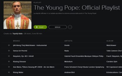The Young Pope: la playlist ufficiale su Spotify!!