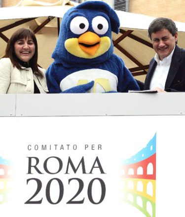 polverini_alemanno_mascotte_olimpiadi_roma_2020