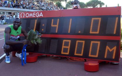 Atletica, Rudisha ritocca il suo record del mondo negli 800