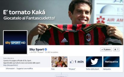 Sky Sport sempre più social: 1 milione di "like" su Facebook