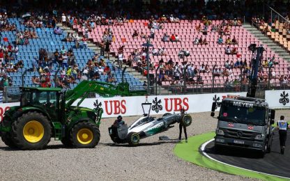 Germania, Rosberg vola in pole. Botto per Hamilton nel Q1