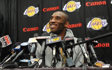EL SEGUNDO, CA - MAY 11:  Kobe Bryant #24 of the Los Angeles Lakers speaks during a news conference at the Lakers training facility on May 11, 2011 in El Segundo, California. The Lakers were swept out of their best of seven series with the Dallas Mavericks four games to none. NOTE TO USER: User expressly acknowledges and agrees that, by downloading and or using this photograph, User is consenting to the terms and conditions of the Getty Images License Agreement.  (Photo by Andrew D. Bernstein/NBAE via Getty Images)