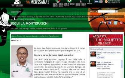 Monte-Crespi di Siena. Il nuovo coach: "Grande sfida"