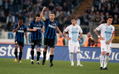 L'Inter vince e torna in testa. Tutti felici all'Olimpico