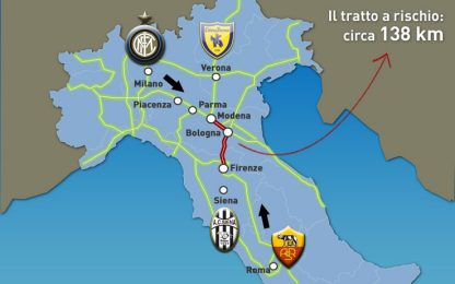 Inter e Roma in viaggio, Autostrada dello scudetto blindata
