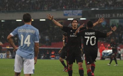 Al San Paolo canta il Milan: Robinho-Ibra, Napoli ko 2-1