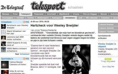 Sneijder, risolto il mistero del malore: "Sono anemico"
