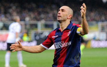 CESENA, ITALY - DECEMBER 05:  Marco Di Vaio of Bologna celebrates after scoring the opening goal during the Serie A match between Cesena and Bologna at Dino Manuzzi Stadium on December 5, 2010 in Cesena, Italy.  (Photo by Roberto Serra/Getty Images) *** Local Caption *** Marco Di Vaio