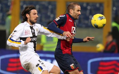 Palacio salva il Genoa, Parma ripreso nel recupero