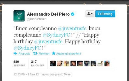 La Juventus compie 115 anni: gli auguri arrivano via twitter