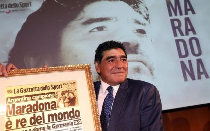 Maradona a Milano: il Napoli ha fame, lo allenerei dopo Rafa