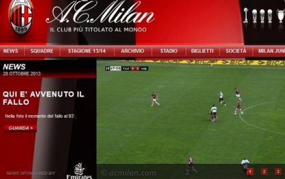 Il Milan: "Punizione del Parma battuta 8 metri più avanti"