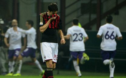 Il Milan vede viola: 0-2. Il Napoli non molla la vetta
