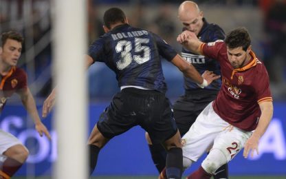 Roma-Inter, che corrida! Tante botte, nessun gol: 0-0