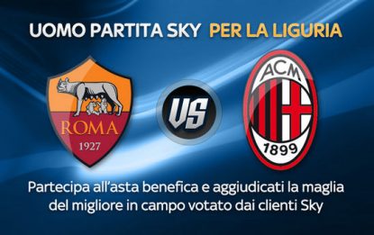 Uomo partita Sky: Roma-Milan in campo per la Liguria