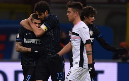 Inter, tre pedate alle polemiche. Palermo battuto 3-0