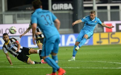 Udinese-Inter di fuoco: Di Natale non basta, decide Podolski