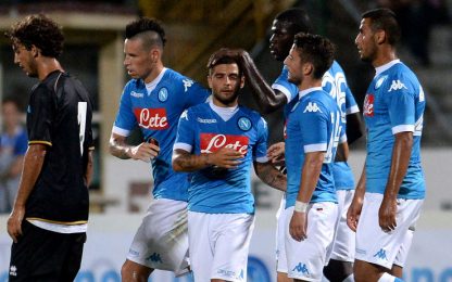 Napoli-Feralpi 5-2: doppio Mertens, in gol anche Insigne