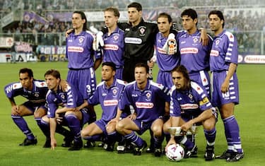 5 May 1999:  Fiorentina Players line up before the Coppa Italia Cup Final match against Fiorentina played in Fiorentina, Italy.  The match finished in 2-2 draw, however Parma won the match on the away goals rule. \ Mandatory Credit: Allsport UK /Allsport