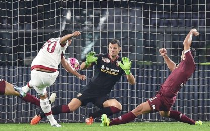 Bacca e risposta: Baselli incorna il Milan, con il Toro è 1-1
