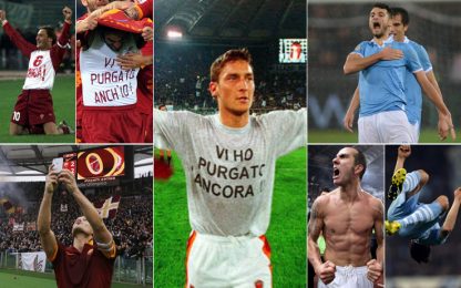 Roma-Lazio tra scritte, spogliarelli e selfie: pazze esultanze da derby