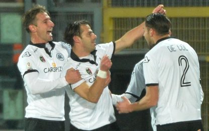 Aggancio playoff per lo Spezia, Calaiò affonda (ancora) il Livorno