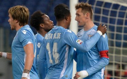 Lazio, Klose è tornato: doppietta e vittoria 2-0 contro l'Atalanta