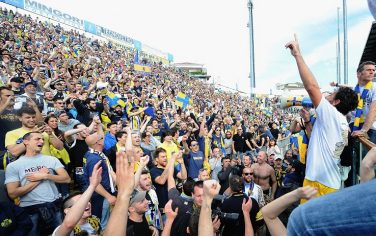 PARMA, ITALY - APRIL 17:  durnig the Serie D match between Parma Calcio 1913 and Delta Rovigo at Stadio Tardini on April 17, 2016 in Parma, Italy.  (Photo by Getty Images/Getty Images)