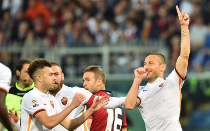 Ancora Totti, entra e trascina la Roma: vittoria in rimonta a Marassi