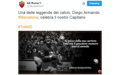 #Totti40, una valanga di auguri social al Capitano