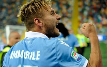 UDINE, VERONA - OCTOBER 01:  Ciro Immobile of SS Lazio celebrates after scoring his team's third goal during the Serie A match between Udinese Calcio and SS Lazio at Stadio Friuli on October 1, 2016 in Udine, Italy.  (Photo by Getty Images/Getty Images)