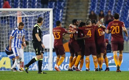 Roma, vittoria col brivido: 3-2 al Pescara