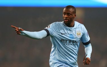MANCHESTER, ENGLAND - NOVEMBER 05:  Yaya Toure of Manchester City celebrates scoring his team's first goal during the UEFA Champions League Group E match between Manchester City and CSKA Moscow on November 5, 2014 in Manchester, United Kingdom.  (Photo by Alex Livesey/Getty Images)
