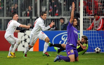 Champions, Fiorentina beffata da Klose: il Bayern vince 2-1