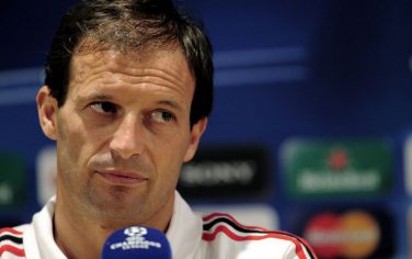 AC Milan's Coach Massimiliani Allegri listens to questions during a press conference in Milanello, on September 14, 2010, the day before their champion's league match against AJ Auxerre. AFP PHOTO OLIVIER MORIN (Photo credit should read OLIVIER MORIN/AFP/Getty Images)
