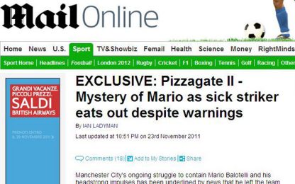 Balotelli, che mistero: la stampa parla di "pizza-gate"