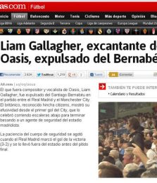 Liam Gallagher incontenibile: cantante cacciato dal Bernabeu