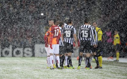 Galatasaray-Juve, partita sospesa per neve. Si gioca alle 14