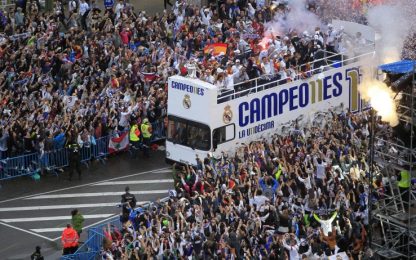 Madrid, gioia incontenibile in piazza per i Blancos