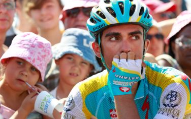 Alberto Contador of Spain waits to take the start of the 12th stage of the Tour de France cycling race over 210.5 kilometers (130.8 miles) with start in Bourg-de-Peage, and finish in Mende, France, Friday, July 16, 2010. (AP Photo/Bas Czerwinski)