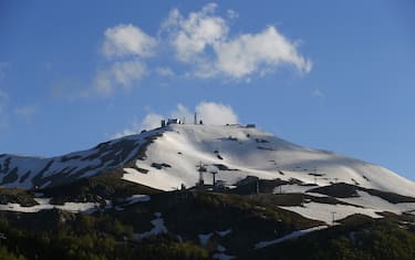 LUGO, ITALY - MAY 18: A general view of the ski lifts at the Sestola ski slopes following the ninth stage of the 2014 Giro d'Italia, a 172km medium mountain stage between Lugo and Sestola on May 18, 2014 in Lugo, Italy.  (Photo by Harry Engels - Velo/Getty Images)