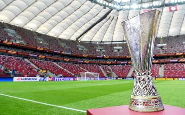 WARSAW, POLAND - MAY 27:  A view of the Europa League trophy taken prior to the UEFA Europa League Final match between FC Dnipro Dnipropetrovsk and FC Sevilla on May 27, 2015 in Warsaw, Poland.  (Photo by Michael Regan/Getty Images)