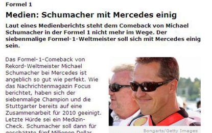 Schumi-Mercedes, per i tedeschi l'accordo è fatto