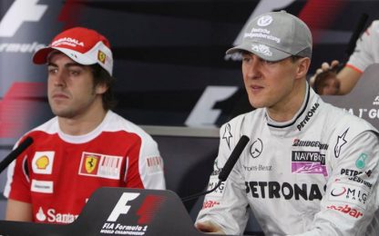 Alonso difende Schumi: ''Mercedes non ancora competitiva''