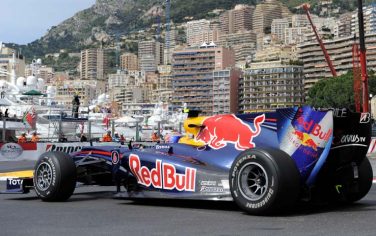 Red Bull driver Mark Webber of Australia steers his car through the harbor chicane during the third practice session at the Monaco racetrack, in Monaco, Saturday, May 15, 2010. The Monaco Formula One Grand Prix will take place here on Sunday, May 16, 2010. (AP Photo/Gero Breloer)