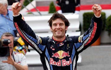 Red Bull driver Mark Webber of Australia celebrates after winning the Monaco Formula One Grand Prix at the Monaco racetrack, in Monaco, Sunday, May 16, 2010. (AP Photo/Luca Bruno)