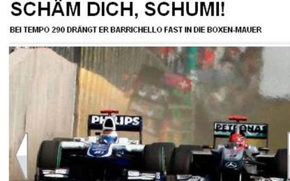Schumacher si pente: sms di scuse a Barrichello prima di Spa